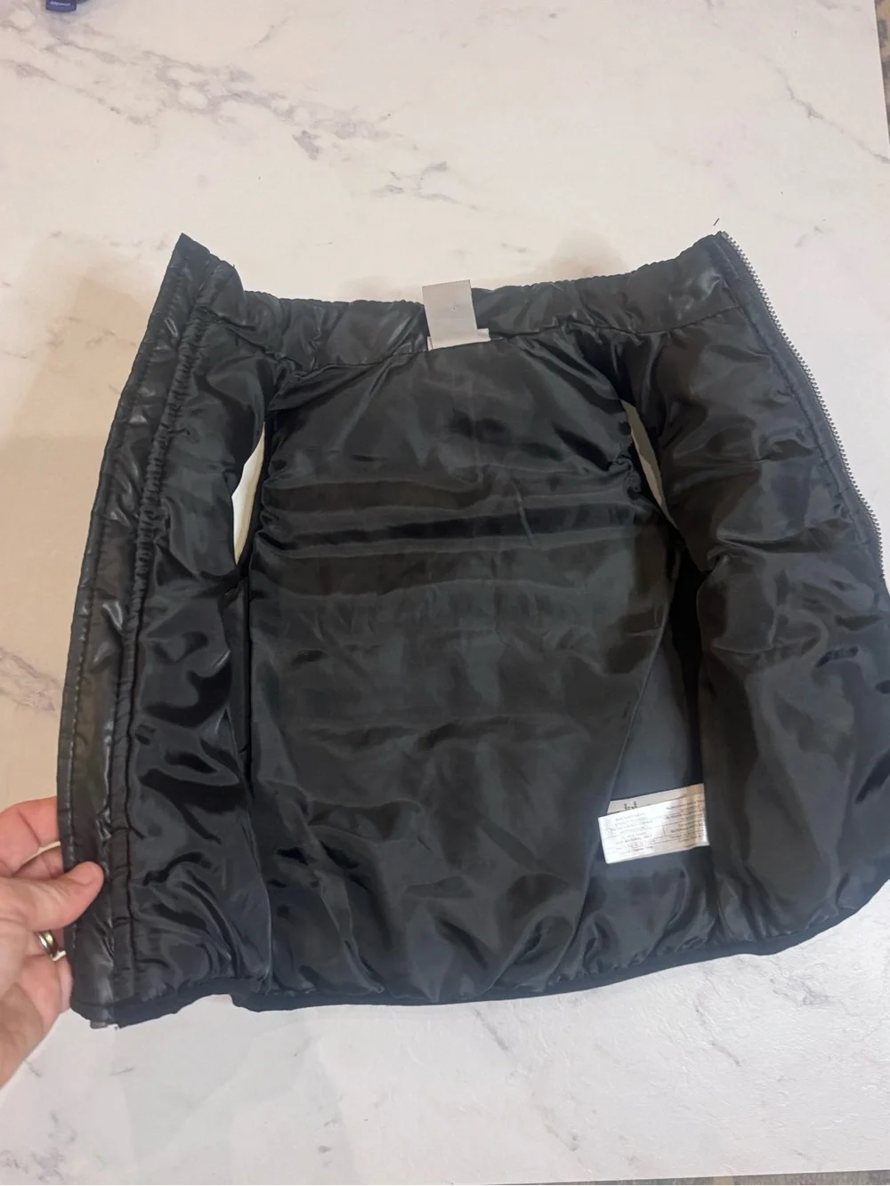 Calvin Klein toddler boys' puffer vest black / heather gray pockets zip 18m